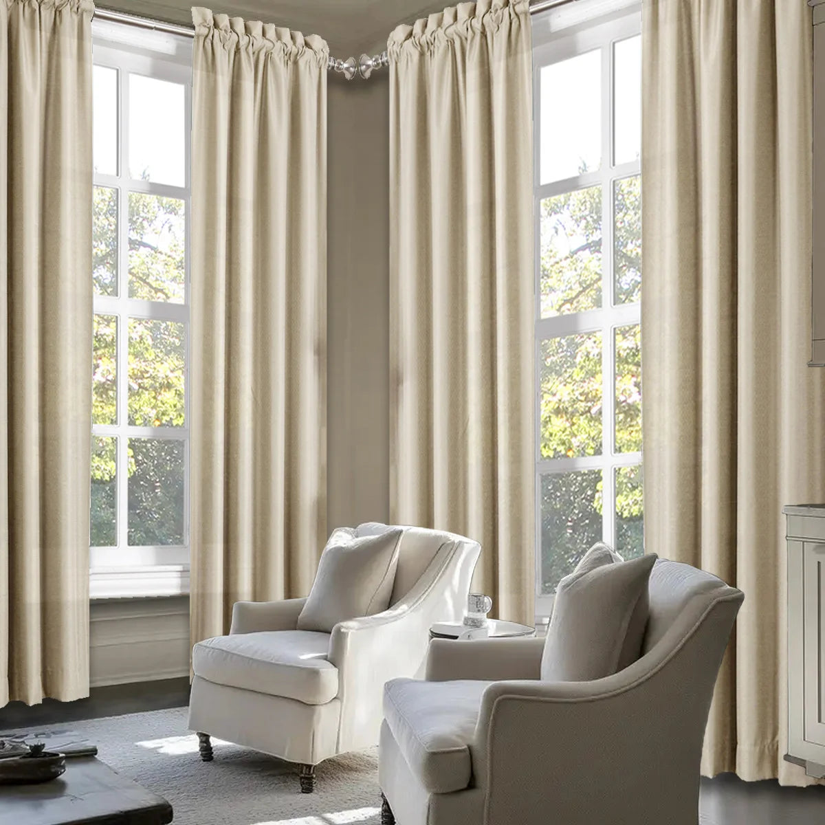 SABALANICA Light Filtering Fade Resistant Polyester Rod Pocket Curtains