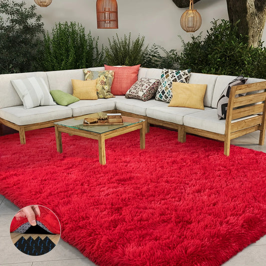 AUBUSSON Fluffy Non-slip Carpet for Cozy Living Room Decor