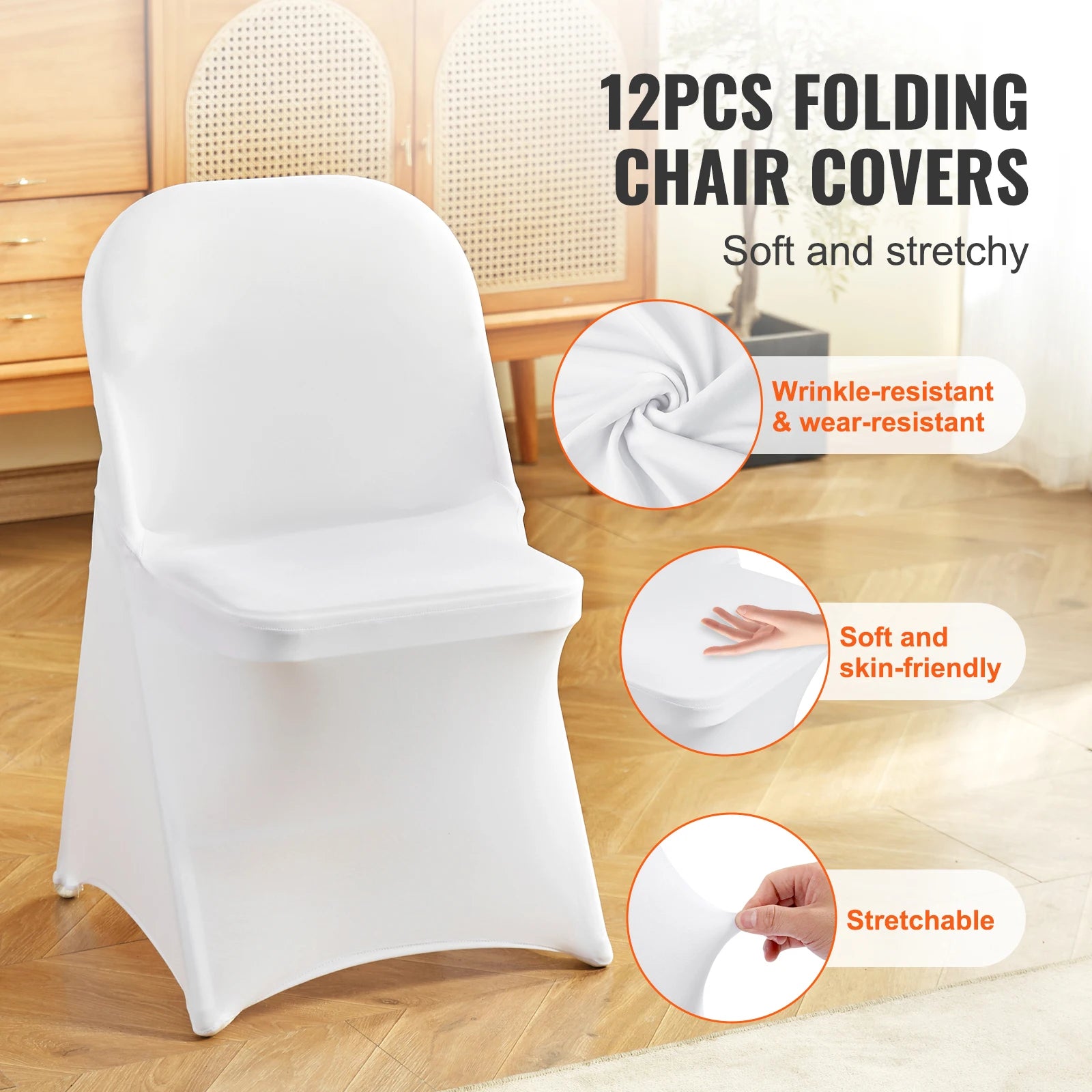 SucceBuy 12 30Pcs Wedding Chair Covers Spandex Stretch Slipcover for Restaurant Banquet Dining Party Universal Chair Cover