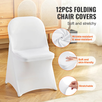 SucceBuy 12 30Pcs Wedding Chair Covers Spandex Stretch Slipcover for Restaurant Banquet Dining Party Universal Chair Cover