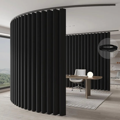 Blackout Room Divider Curtain Set with Ceiling Track, 106" W x 84" L - Easy Install for Privacy