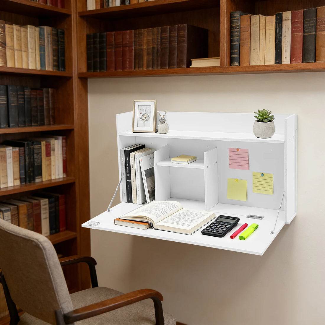 Wall Mounted Foldable Table Cabinet Multifunctional Floating Desk Load Capacity 20kg For Bedrooms, Studies, Offices