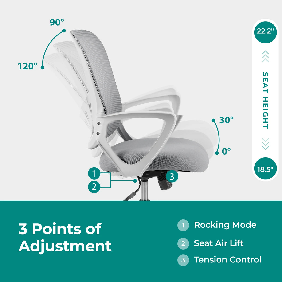 MCQ Ergonomic Gaming Office Chair With Lumbar Support