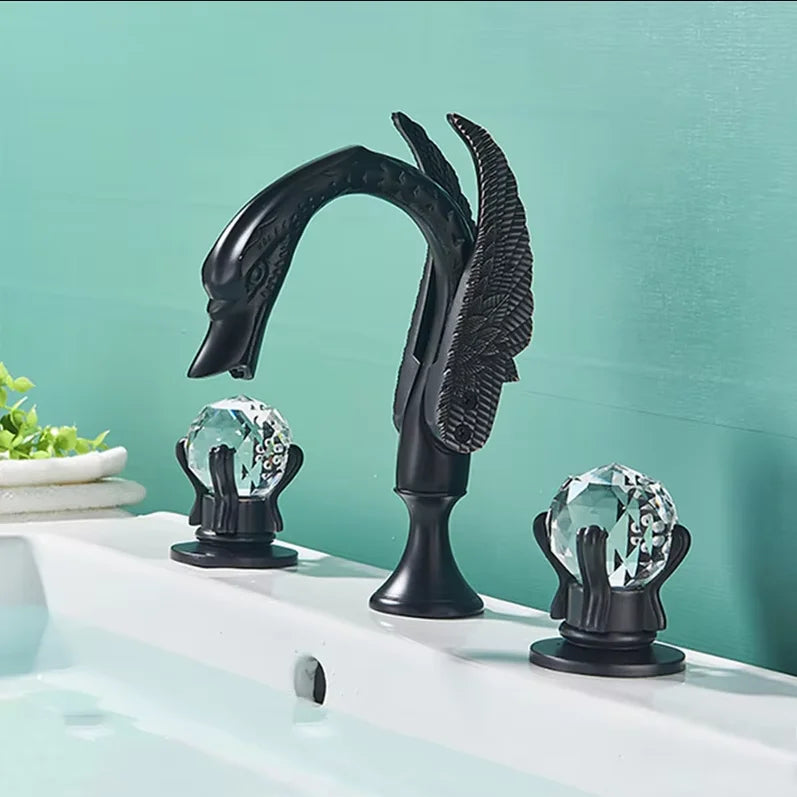 SHBSHAIMY Swan Shape Widespread Bathtub Faucet Mixer