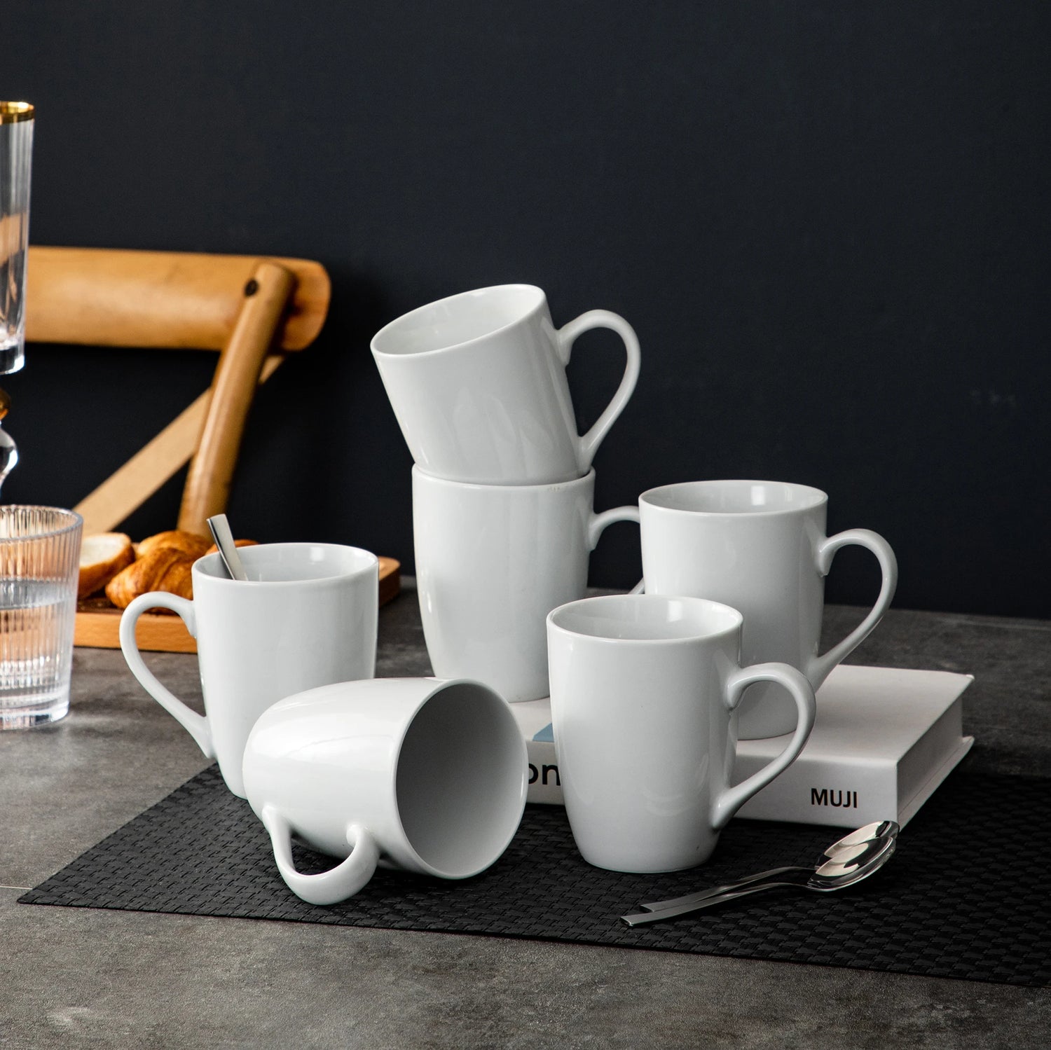 MALACASA Elisa Series Porcelain Coffee Mugs Set Dishwasher Safe