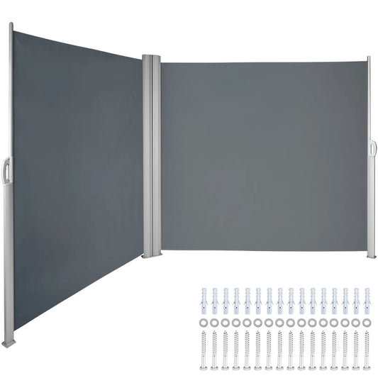 SucceBuy Retractable Side Awning Outdoor Patio Screen Fence Privacy Divider Garden  Pool Patio Terrace Sun Shade Wind Screen
