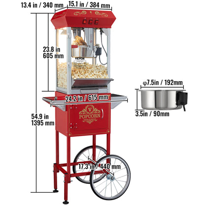 SucceBuy Commercial Electric Popcorn Maker with Stainless Steel Heating Tube