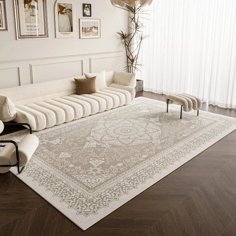 French Style Carpets for Living Room Light Luxury Bedroom Decor Carpet Thickend Plush Lounge Floor Mat Washable Bedside Soft Rug