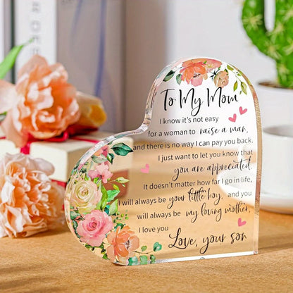 Mom Acrylic Heart Plaque: Birthday/Mother&