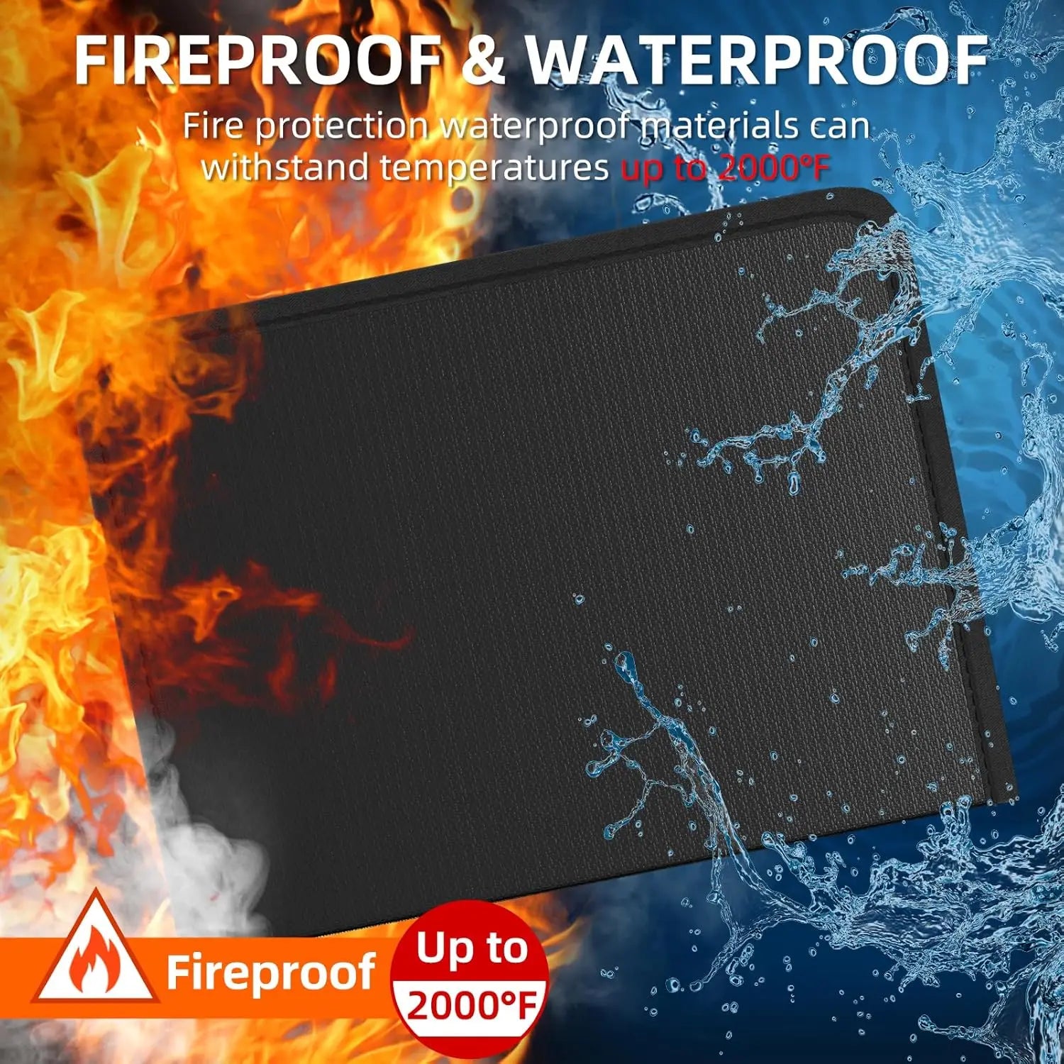 Fireproof Waterproof Expanding File Organizer with 13 Pockets, Zipper &amp; Labels for Document Storage