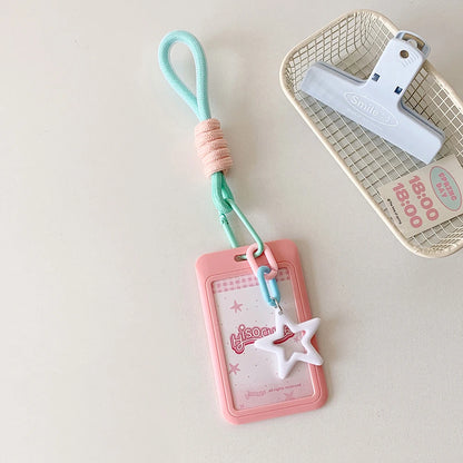 Kpop Photocard Holder Keychain Y2K PhotoCard Holder Kpop Charm Holders Kawaii Photo Card Keychain