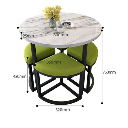 Small Coffee Table,Round Dining Room Table Set,Kitchen Table and Chairs Set for 4,Office Business Hotel Lobby Dining Table Set,