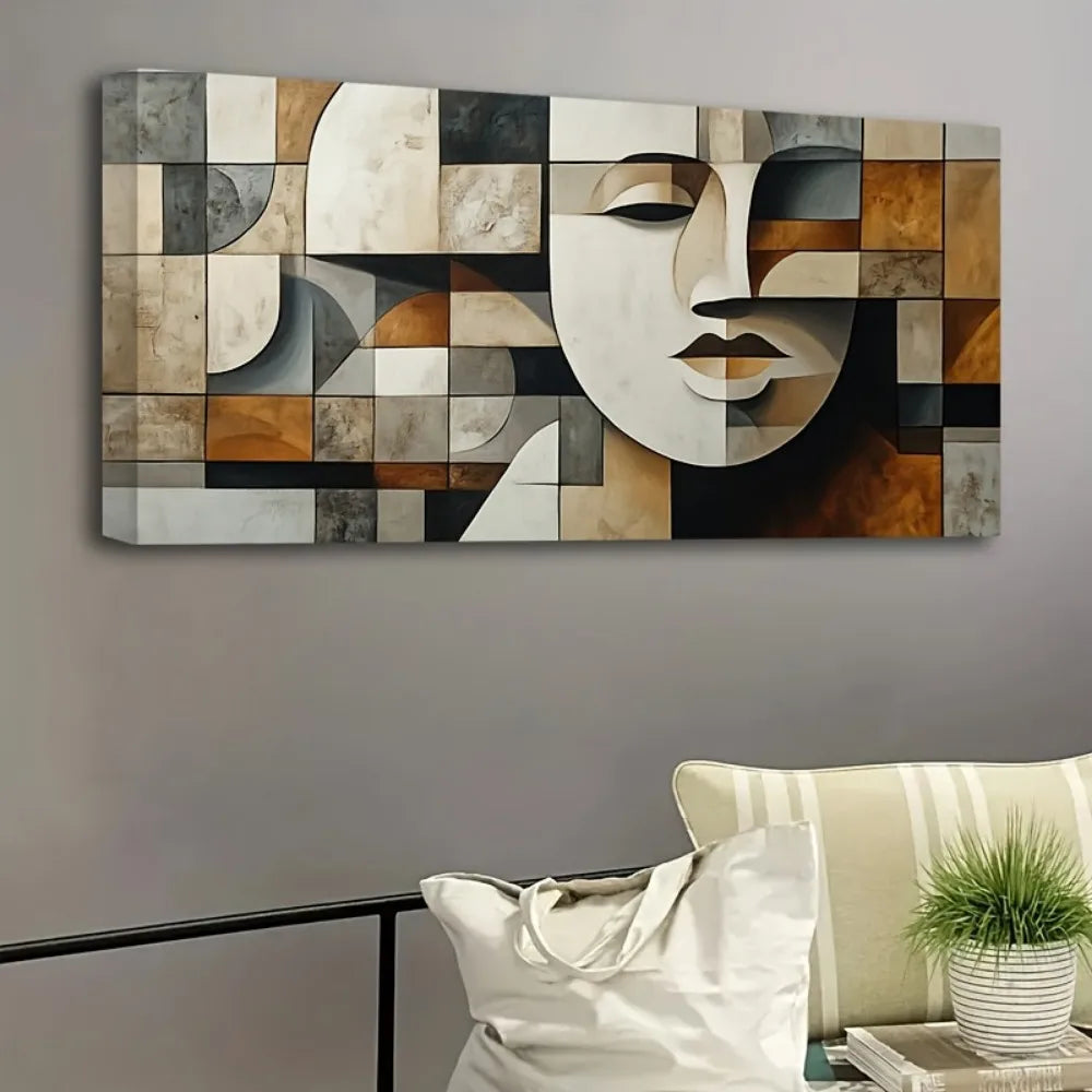Hign-concerned Abstract Geometric Wall Art Solid Pine Frame