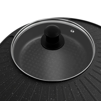 Circular Edition Hotpot Grill Combo Indoor BBQ Electric Hot Pot  Portable Smokeless Grill Temp Control Easy Clean For Home Party