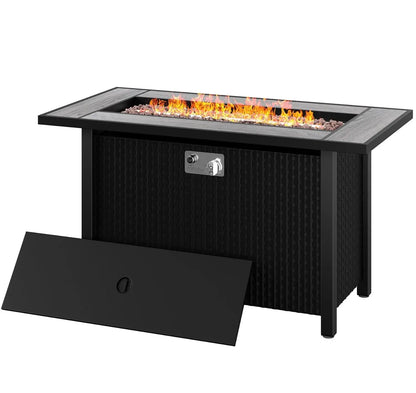 45 Inch Propane Fire Pit Table, 50,000 BTU Outdoor Gas Fire Pit for Patio &amp; Backyard, 2-in-1 Firepit Dining Table, Customized
