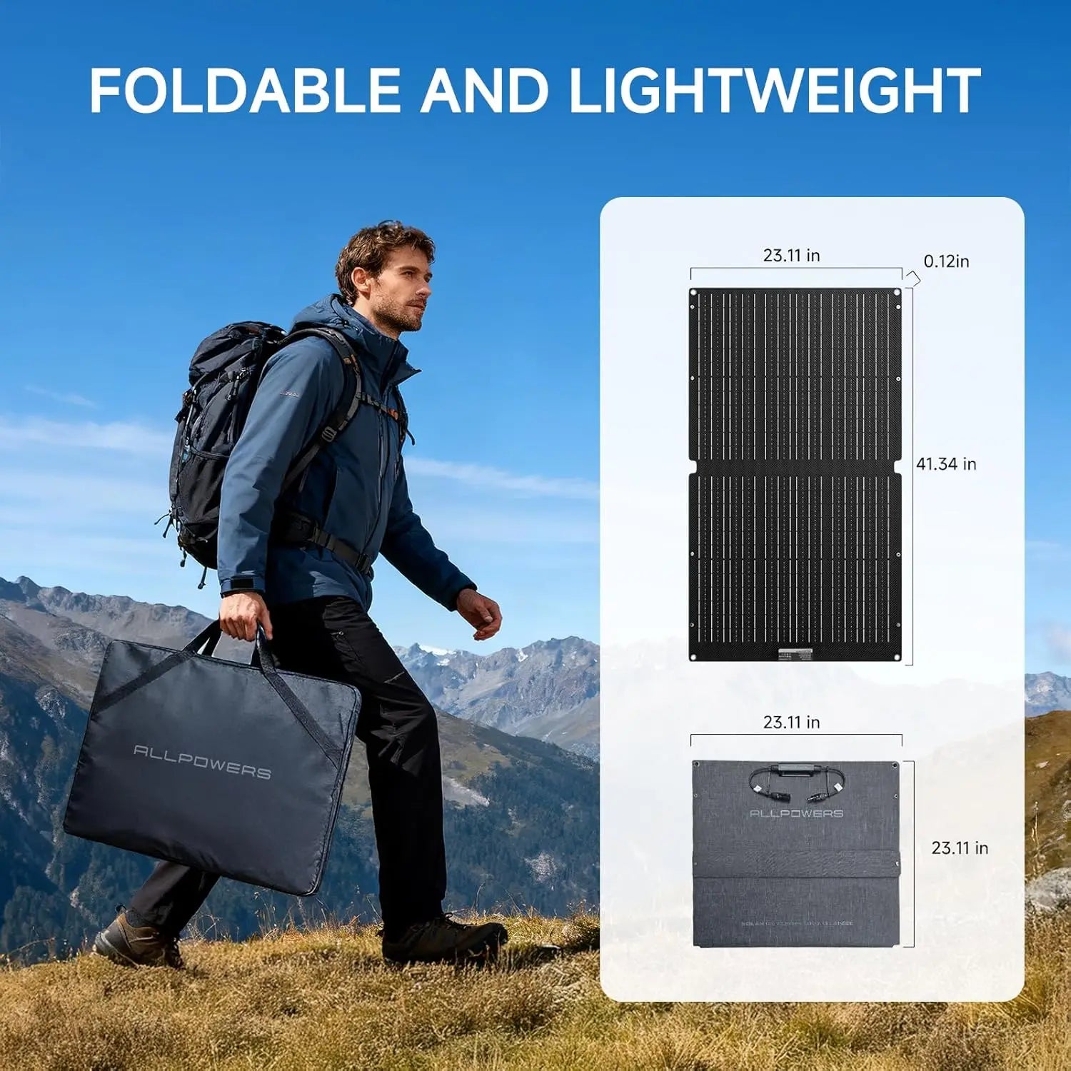 ALLPOWERS SE100 Foldable Portable Solar Panel 100W Solar Battery Charger Outdoor Emergency Backup Power for Powerstation etc