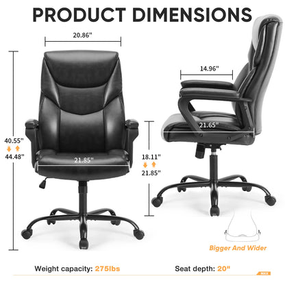 JHK Ergonomic PU Leather Rocking Gaming Chair With Lumbar Support