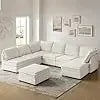 Oversized Modular Sectional Sofa, 8 Seat U Shaped Couch With Storage Ottoman, Extra Deep Seat, Modern Comfy Chenille Sofa,