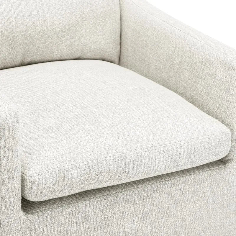 DUHOME Linen Upholstered Dining Armchair Single Sofa with 4 Casters Accent Chair for Living Room