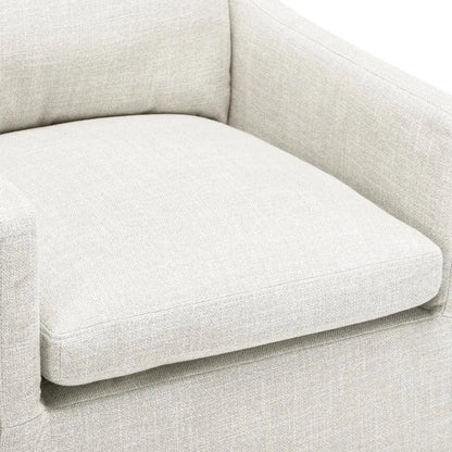 DUHOME Linen Upholstered Dining Armchair Single Sofa with 4 Casters Accent Chair for Living Room
