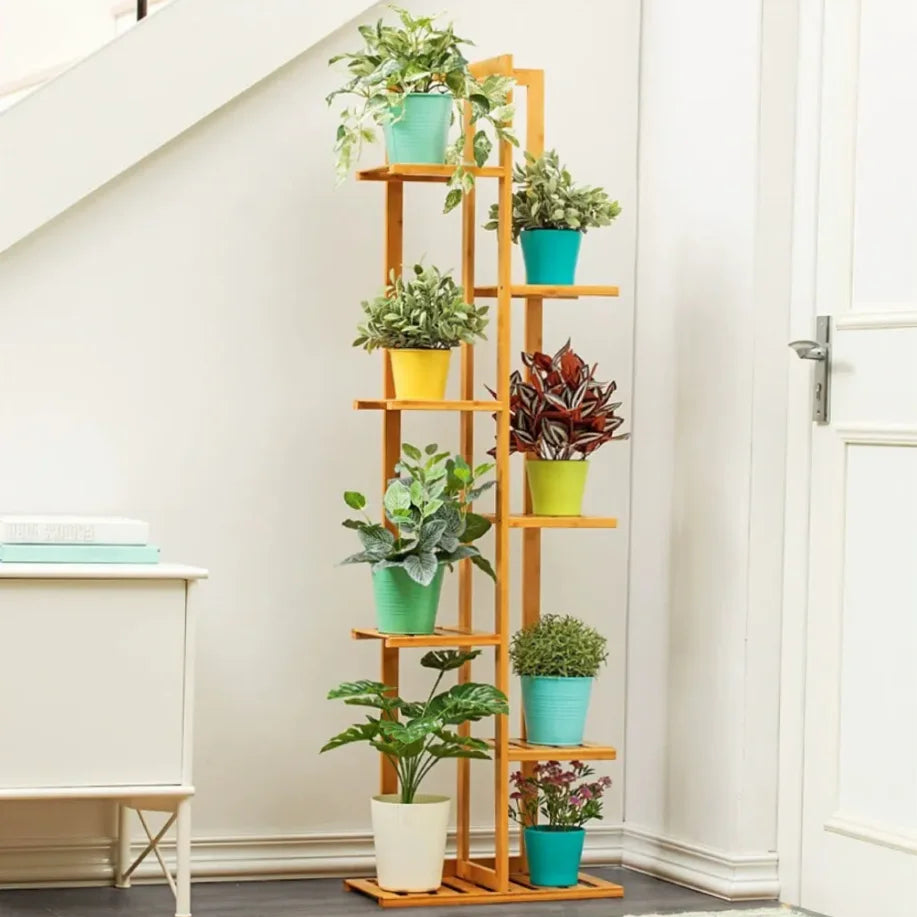 Wisfor Bamboo Corner Plant Stand Multi Tier Flower Holder Shelf