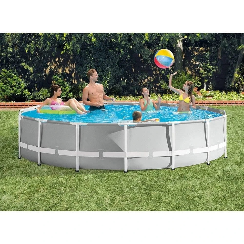 15ft x 42in Prism Frame Above Ground Swimming Pool Set with Filter, Ladder, Cover, Ground Cloth, and Robot, Customized