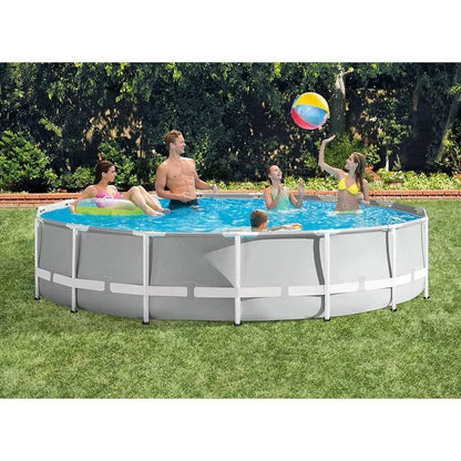 15ft x 42in Prism Frame Above Ground Swimming Pool Set with Filter, Ladder, Cover, Ground Cloth, and Robot, Customized