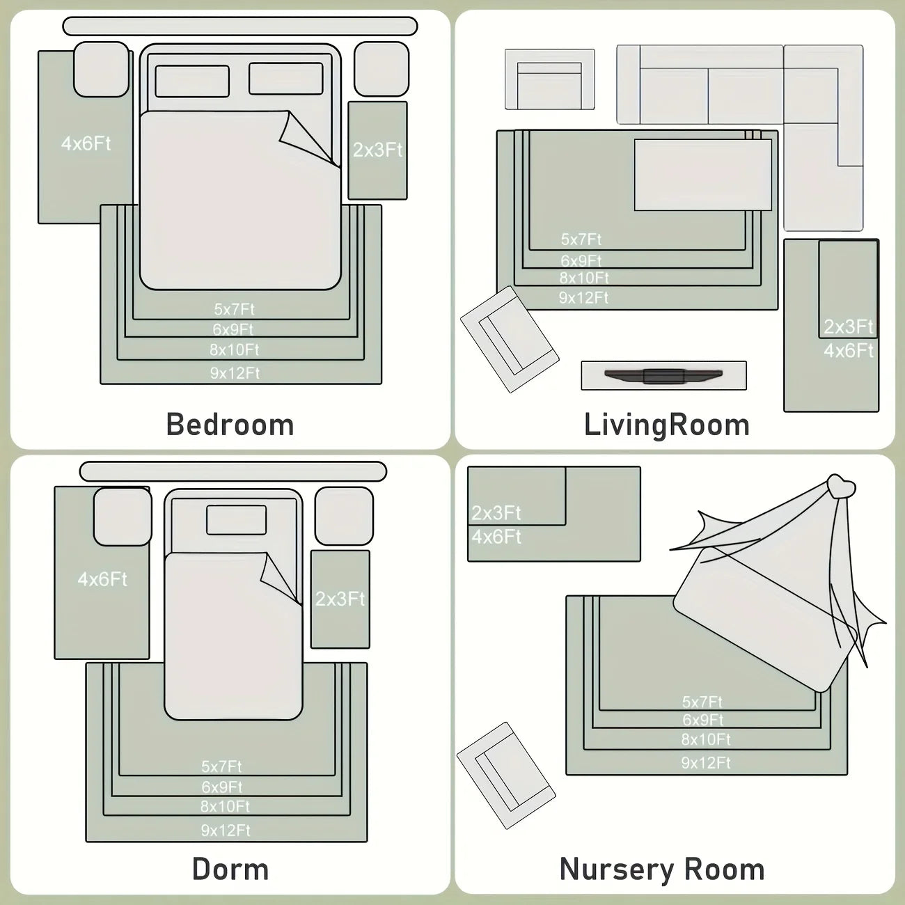 AUBUSSON Fluffy Tie Dyed Geometric Carpet For Living Room