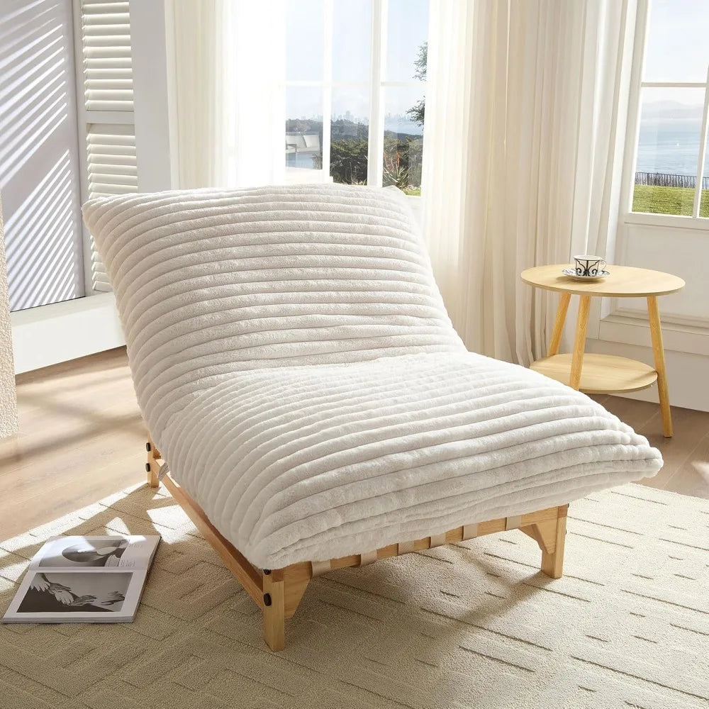 Mid Century Modern Accent Lounge Reading Chair Corduroy Armless Single Sofa Lazy Boy Chair for Apartment, Living Room Bedroom