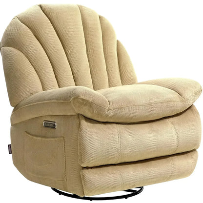 Dual Motor Power Swivel Rocker Recliner Chair for Living Room, Power Adjustable Backrest and Extended Footrest,, Customized