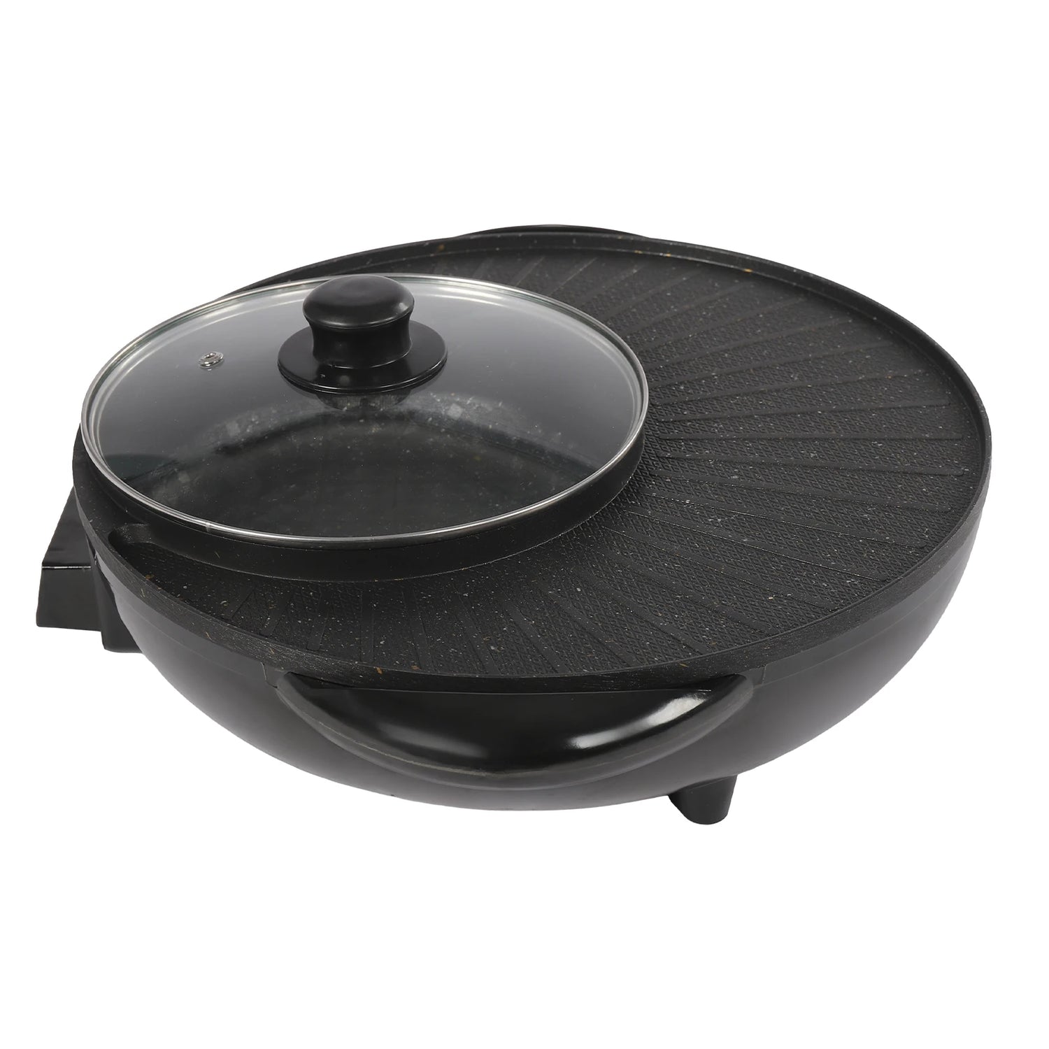 Circular Edition Hotpot Grill Combo Indoor BBQ Electric Hot Pot  Portable Smokeless Grill Temp Control Easy Clean For Home Party