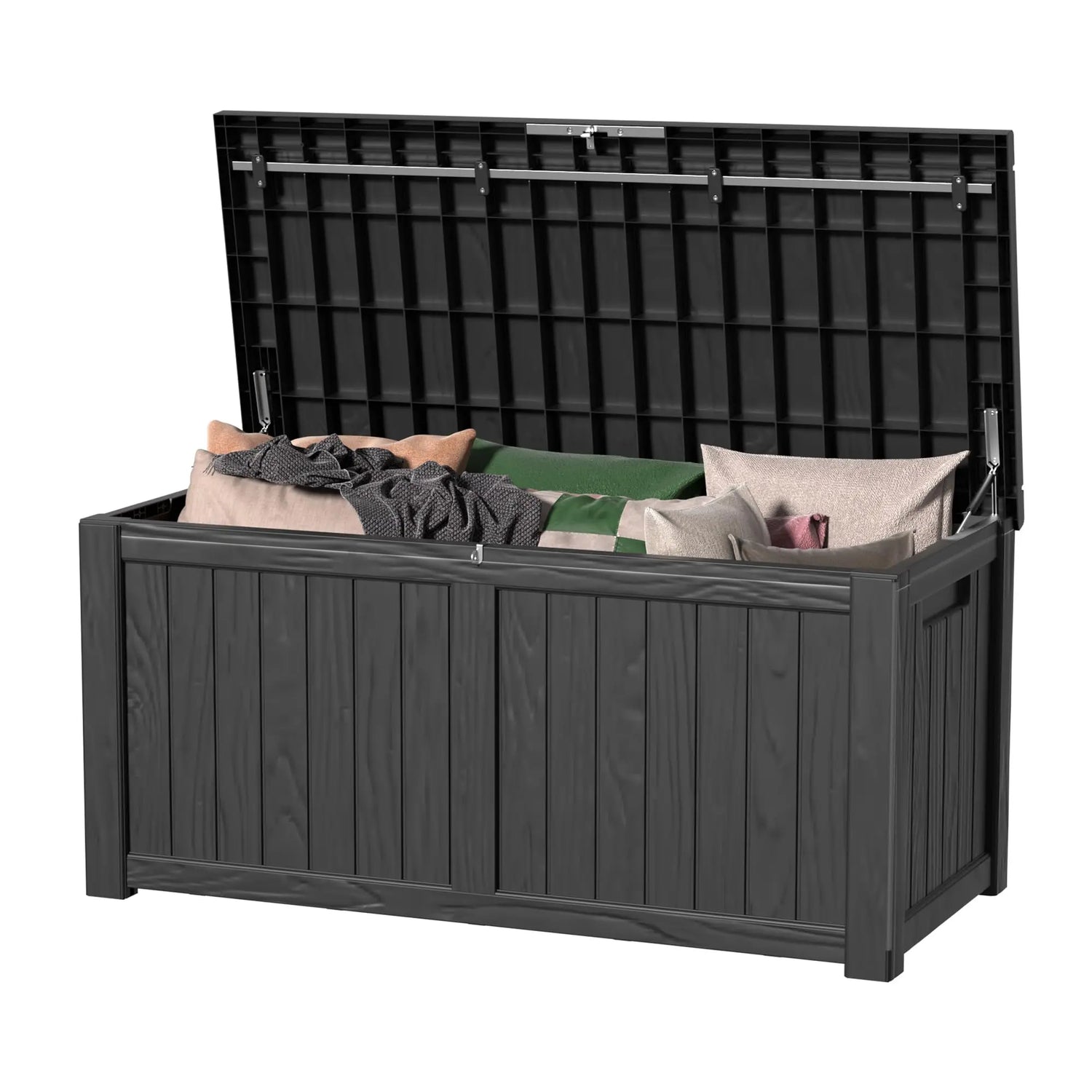 PatioZen 320 Gallon Large Resin Deck Box, Lockable Outdoor Storage Box for Patio Cushions Storage Furniture,Garden Tools