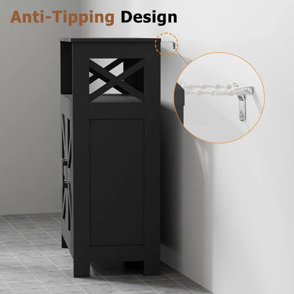 Bathroom Storage Cabinet With 2 Doors, Toilet Paper Cabinet With Adjustable Shelves, Small Bathroom Cabinet Fo