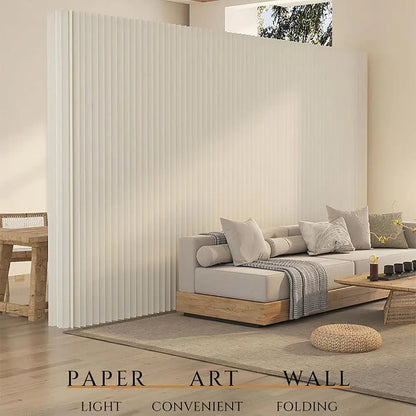 Folding Paper Room Divider, Lightweight Freestanding Privacy Screen Partition Wall for Home or Office, Foldable, Compact Storage