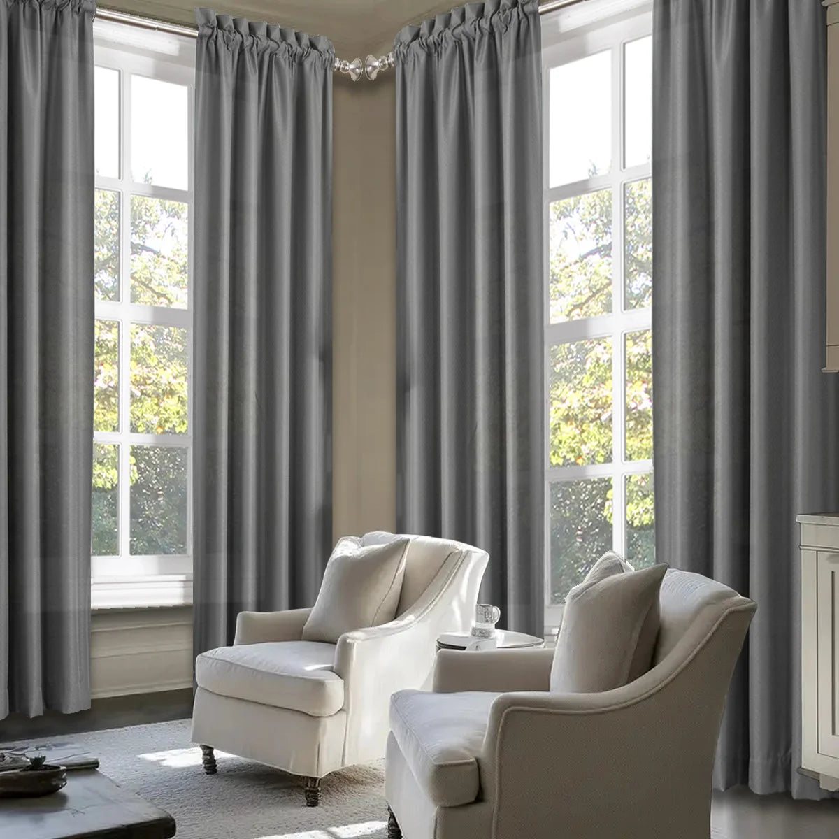 SABALANICA Light Filtering Fade Resistant Polyester Rod Pocket Curtains