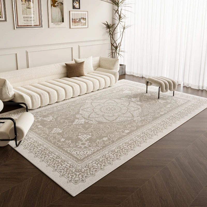 French Style Carpets for Living Room Light Luxury Bedroom Decor Carpet Thickend Plush Lounge Floor Mat Washable Bedside Soft Rug