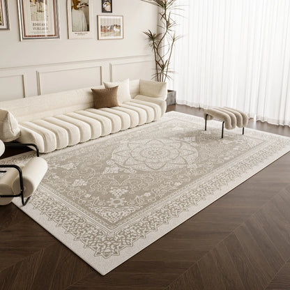 French Style Carpets for Living Room Light Luxury Bedroom Decor Carpet Thickend Plush Lounge Floor Mat Washable Bedside Soft Rug