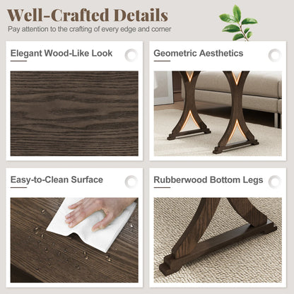 HOMASIS Nesting Coffee Table Set With Solid Rubber Wood Legs