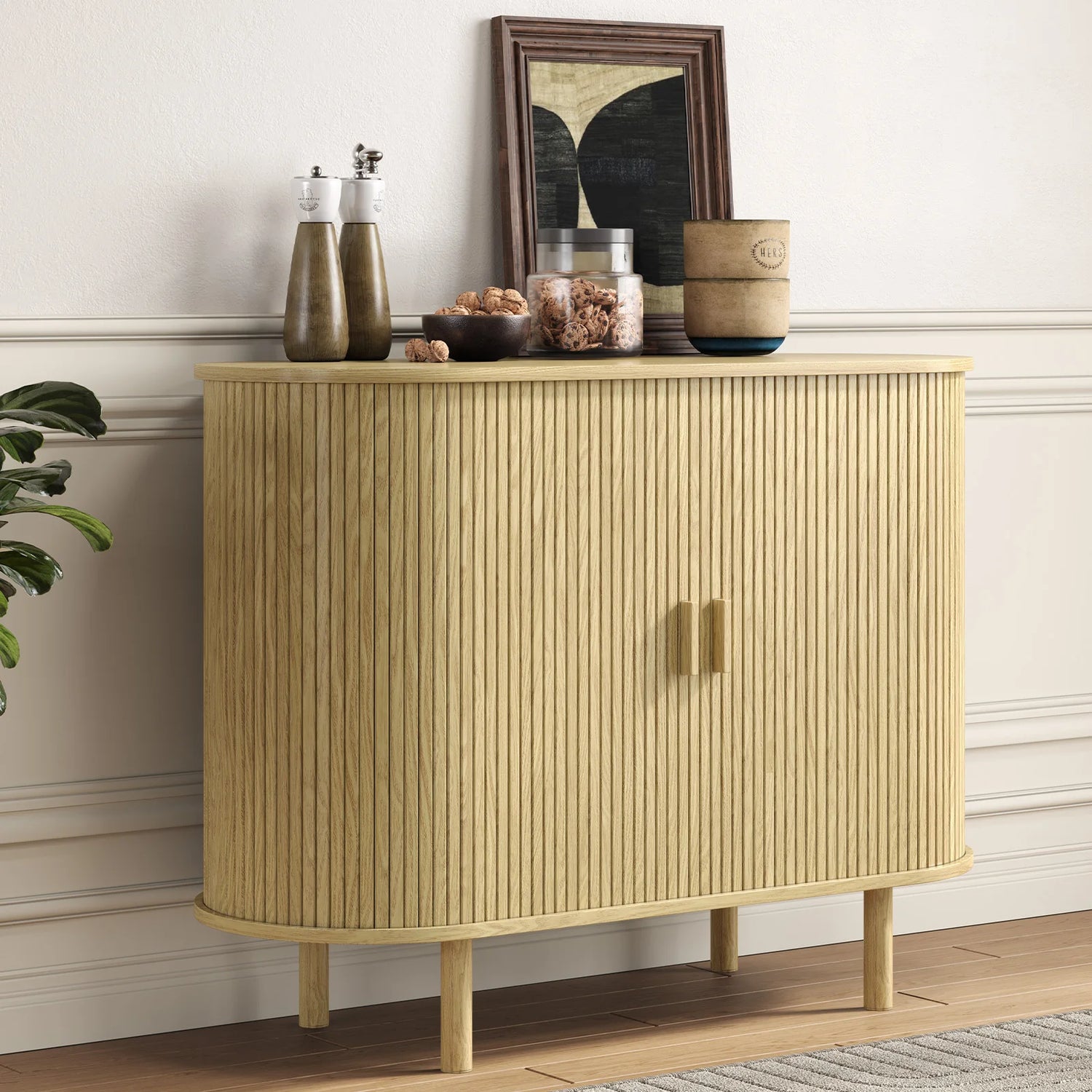 Sideboard Buffet Cabinet with Storage,40" Storage Cabinet with Sliding Door &amp; Adjustable Shelf,Coffee Bar Cabinet Console Table