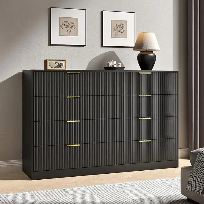 Chengwei Fluted Dresser With 8 Drawers Modern Finish