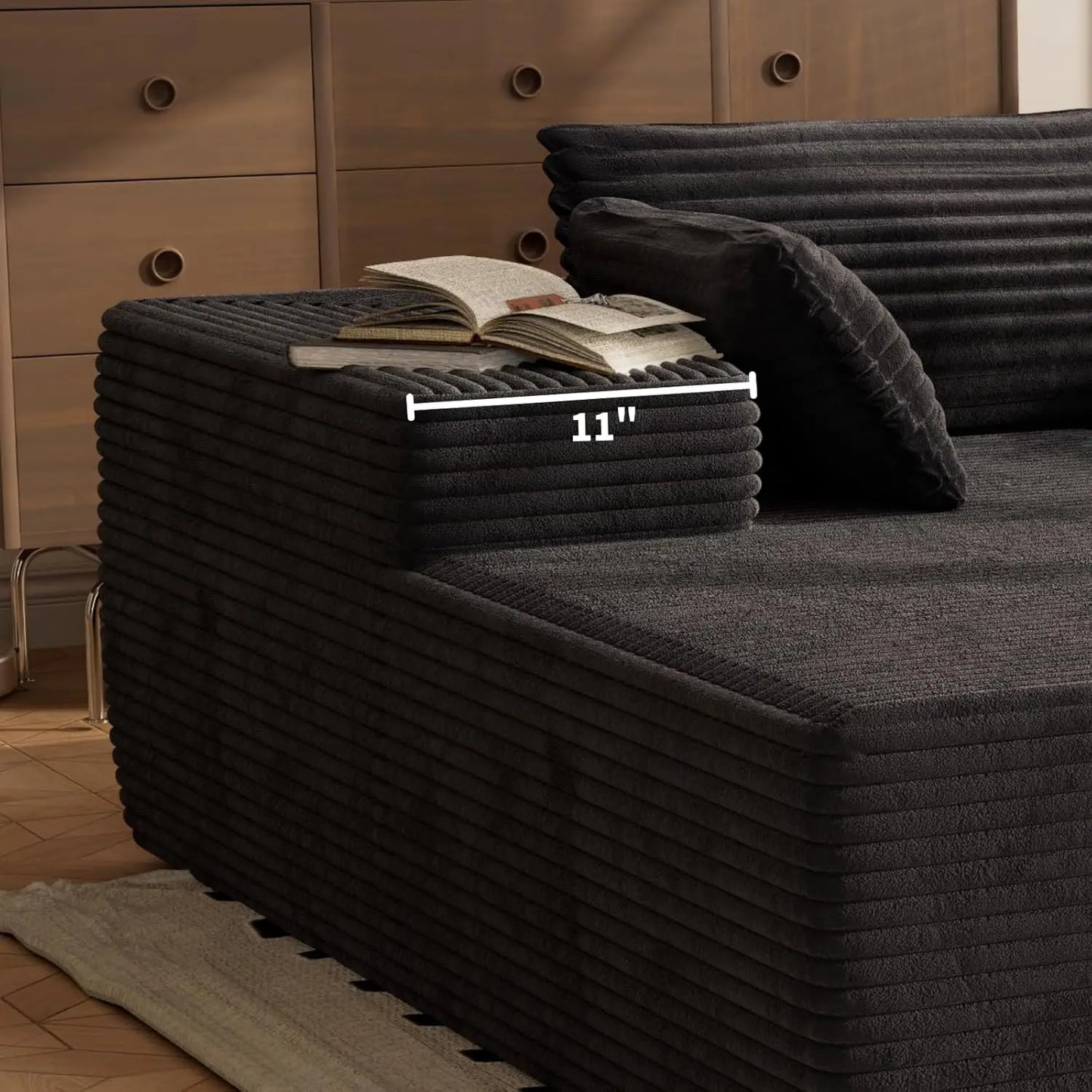 105.5" L Shape Modular Sectional Sofa for Bedroom And Living Room Deep Seat Cloud Sofa Customizable Upholstered