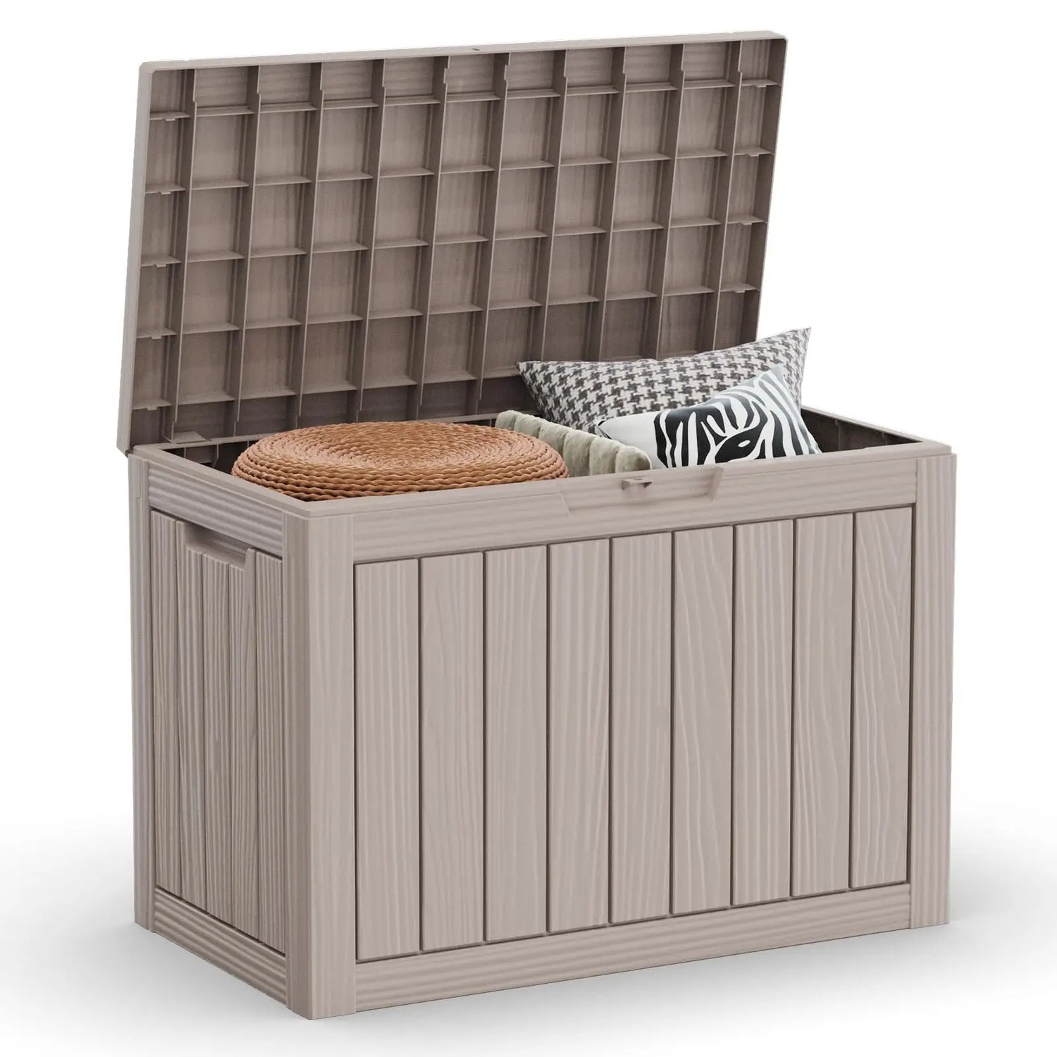PatioZen 320 Gallon Large Resin Deck Box, Lockable Outdoor Storage Box for Patio Cushions Storage Furniture,Garden Tools