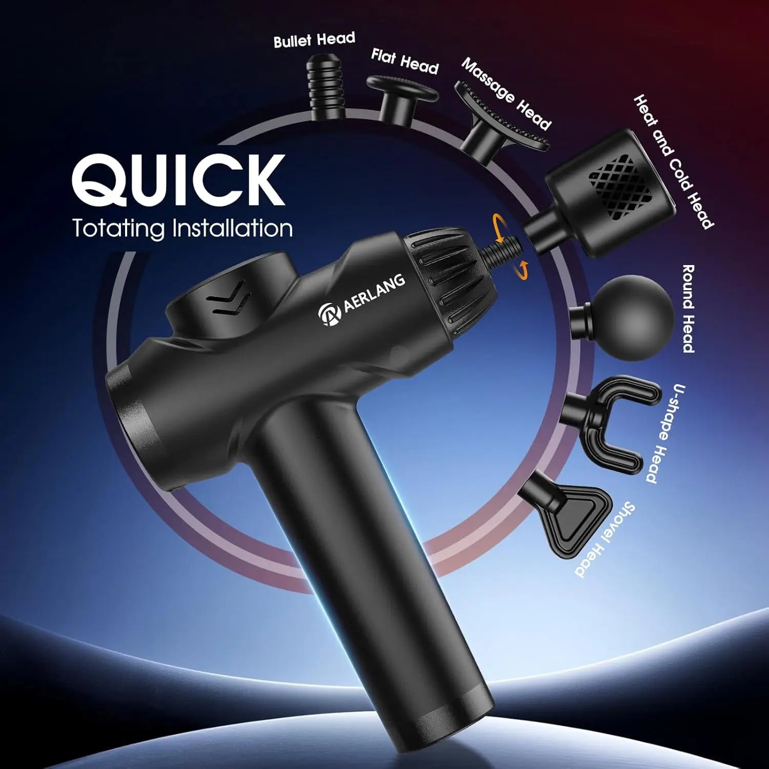 Hot &amp; Cold Deep Tissue Massage Gun with 7 Heads, Silent Percussion for Pain Relief, Perfect Birthday Gift