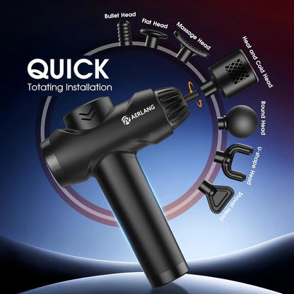 Hot &amp; Cold Deep Tissue Massage Gun with 7 Heads, Silent Percussion for Pain Relief, Perfect Birthday Gift