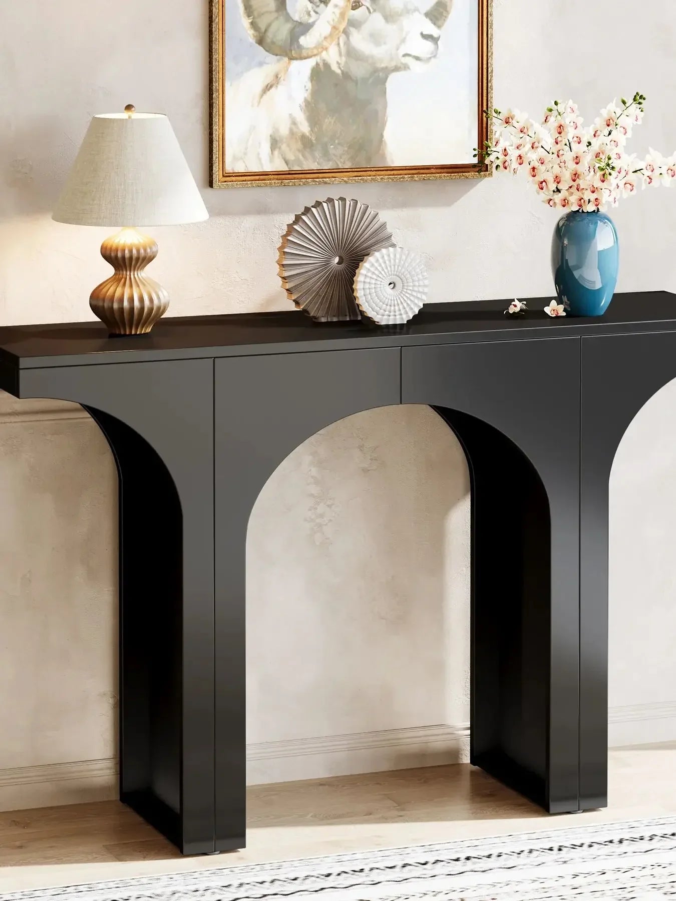 Tribesigns Console Table Modern Entryway Hallway Sofa Table With Arch Base Durable E1 Wood Construction