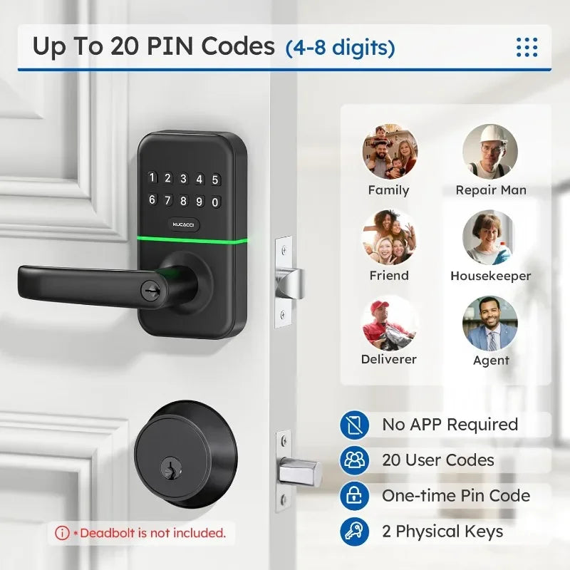 HOT with Keypad: Kucacci Keyless Entry Door Lock - Smart Lock for Front Door - Electronic Door Lock with Digi