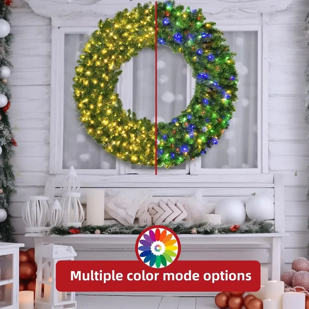 XMSJ Premium Extravagant Illuminated Christmas Wreath For Celebrations With LEDs