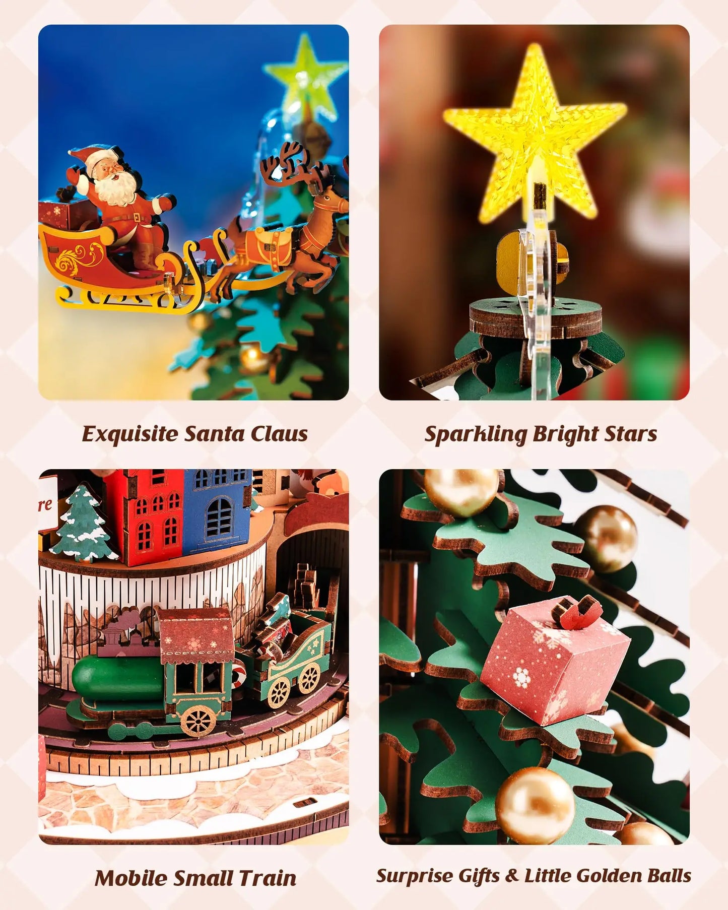 Robotime Christmas Melody Tree Wooden Music Box Puzzle