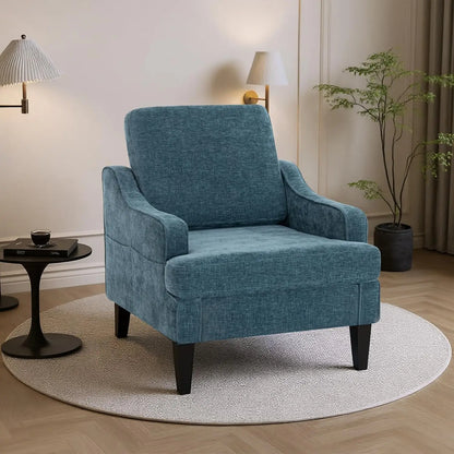 Accent Chairs Set of 2,Mid-Century Arm Chairs Chenille Fabric Living Room Chairs,Upholstered Reading Chairs for, Customized