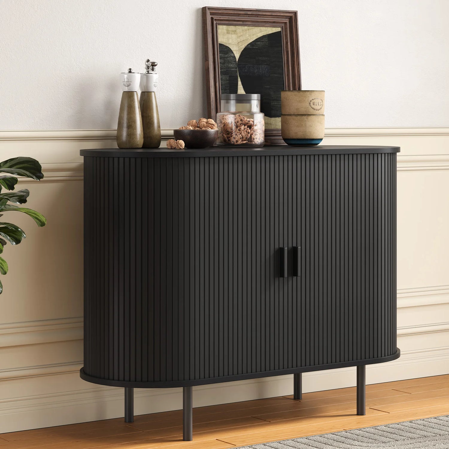 Sideboard Buffet Cabinet with Storage,40" Storage Cabinet with Sliding Door &amp; Adjustable Shelf,Coffee Bar Cabinet Console Table